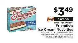 ShopRite Friendly's Ice Cream Novelties offer