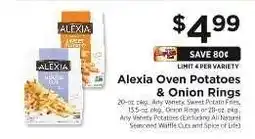ShopRite Alexia Oven Potatoes & Onion Rings offer