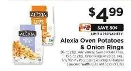 ShopRite Alexia Oven Potatoes & Onion Rings offer