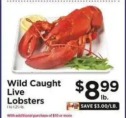 ShopRite Wild Caught Live Lobsters offer