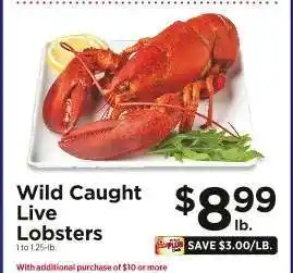 ShopRite Wild Caught Live Lobsters offer