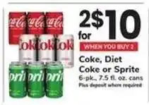 Safeway Coke, Diet Coke Or Sprite offer
