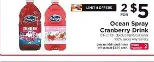 ShopRite Ocean Spray Cranberry Drink offer
