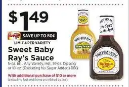 ShopRite Sweet Baby Ray's Sauce offer