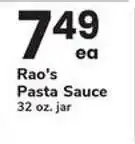Safeway Rao's Pasta Sauce offer