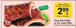 Safeway Signature Farms Pork Back Ribs or St. Louis Ribs offer