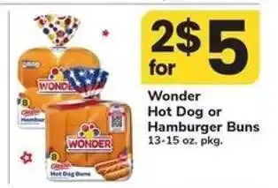 Safeway Wonder Hot Dog or Hamburger Buns offer