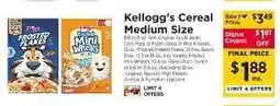 ShopRite Kellogg's Cereal Medium Size offer