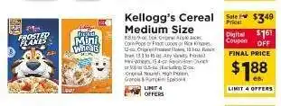 ShopRite Kellogg's Cereal Medium Size offer
