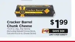 ShopRite Cracker Barrel Chunk Cheese offer