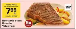 Safeway Beef Strip Steak Bone-In Value Pack offer