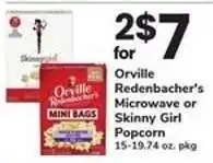 Safeway Orville Redenbacher's Microwave or Skinny Girl Popcorn offer