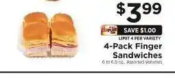 ShopRite 4-Pack Finger Sandwiches offer