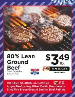 ShopRite 80% Lean Ground Beef offer