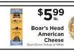ShopRite Boar's Head American Cheese offer