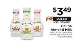 ShopRite Califia Almond Milk offer