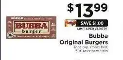 ShopRite Bubba Original Burgers offer