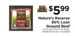 ShopRite Nature's Reserve 80% Lean Ground Beef offer