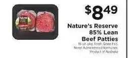 ShopRite Nature’s Reserve 85% Lean Beef Patties offer