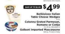 ShopRite BelGioioso Italian Table Cheese Wedges offer