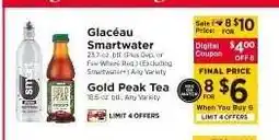 ShopRite Glacéau Smartwater / Gold Peak Tea offer