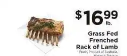 ShopRite Grass Fed Frenched Rack of Lamb offer