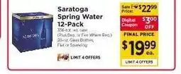 ShopRite Saratoga Spring Water 12-Pack offer