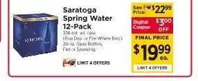 ShopRite Saratoga Spring Water 12-Pack offer