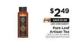 ShopRite Pure Leaf Artisan Tea offer