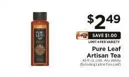 ShopRite Pure Leaf Artisan Tea offer