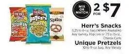 ShopRite Herr's Snacks & Unique Pretzels offer