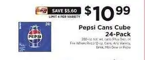 ShopRite Pepsi Cans Cube 24-Pack offer