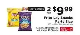 ShopRite Frito Lay Snacks Party Size offer