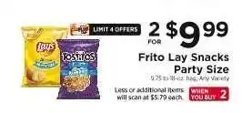 ShopRite Frito Lay Snacks Party Size offer
