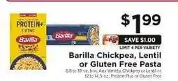 ShopRite Barilla Chickpea, Lentil or Gluten Free Pasta offer