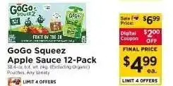 ShopRite GoGo Squeez Apple Sauce 12-Pack offer