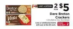 ShopRite Dare Breton Crackers offer