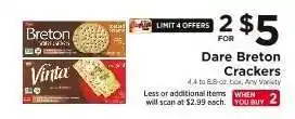 ShopRite Dare Breton Crackers offer