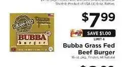ShopRite Bubba Grass Fed Beef Burger offer