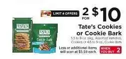 ShopRite Tate’s Cookies or Cookie Bark offer