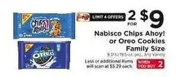 ShopRite Nabisco Chips Ahoy! or Oreo Cookies Family Size offer