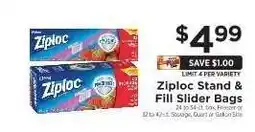 ShopRite Ziploc Stand & Fill Slider Bags offer