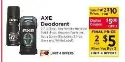 ShopRite AXE Deodorant offer