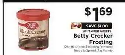 ShopRite Betty Crocker Frosting offer