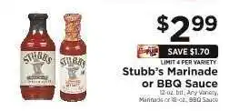 ShopRite Stubb's Marinade or BBQ Sauce offer