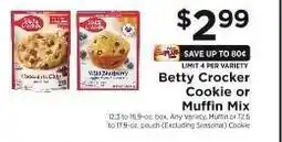 ShopRite Betty Crocker Cookie or Muffin Mix offer