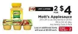 ShopRite Mott's Applesauce offer