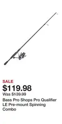 Cabela's Bass Pro Shops Pro Qualifier LE Pre-mount Spinning Combo offer