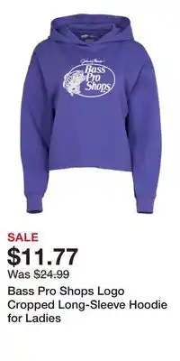Cabela's Bass Pro Shops Logo Cropped Long-Sleeve Hoodie for Ladies offer