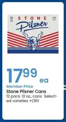 Albertsons Stone Pilsner Cans offer